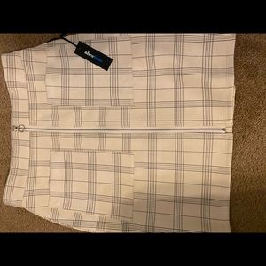 Cream plaid skirt